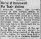 Burial at Hohenwald For Train Victims