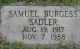 Samuel Burgess Sadler headstone