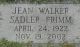 Jean Walker Sadler Primm Headstone