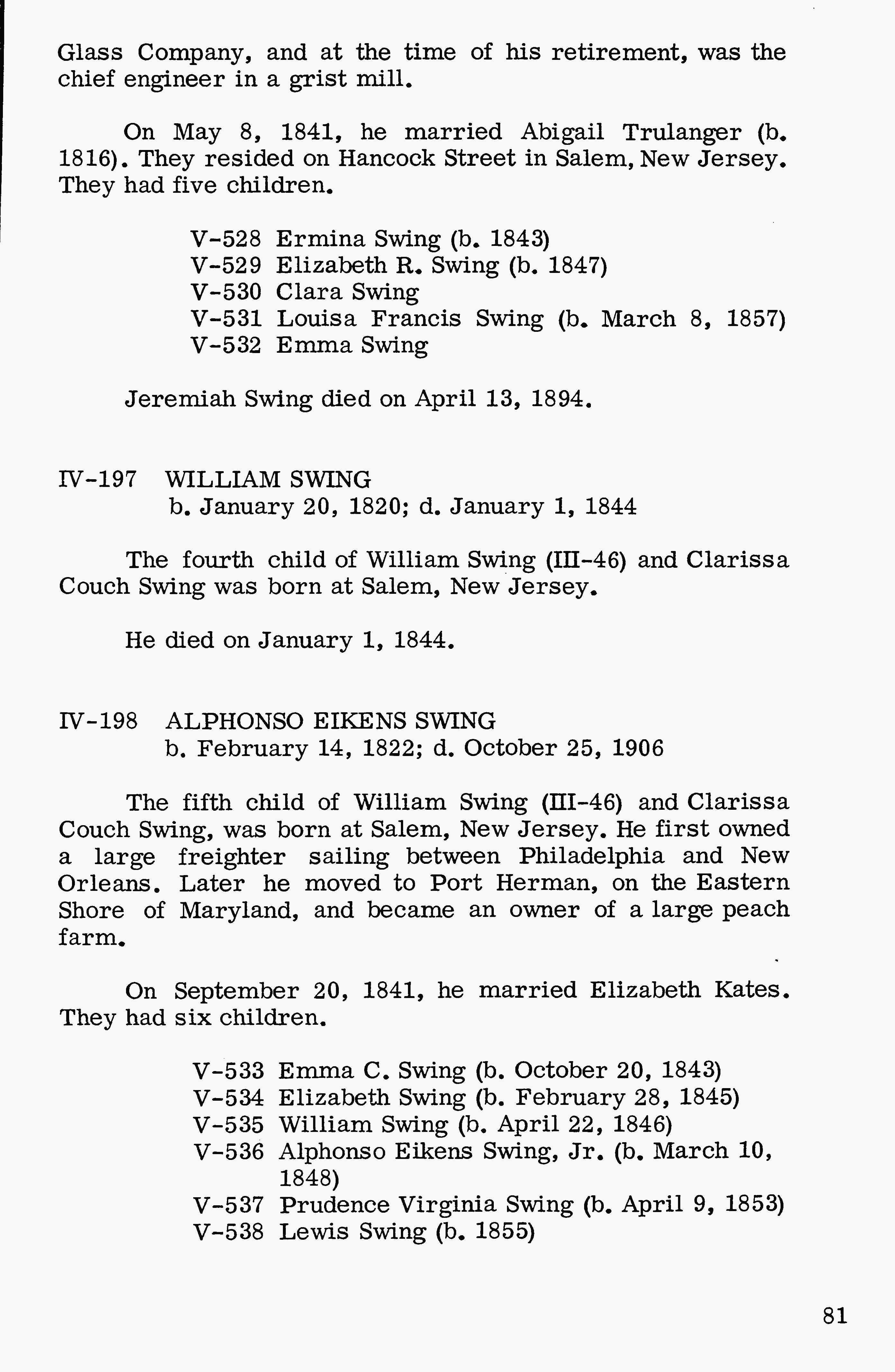 The first five generations of the Swing family in America (Page 114)