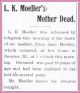 L. K. Moeller's Mother Dead