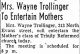 Mrs. Wayne Trollinger to Entertain Mothers